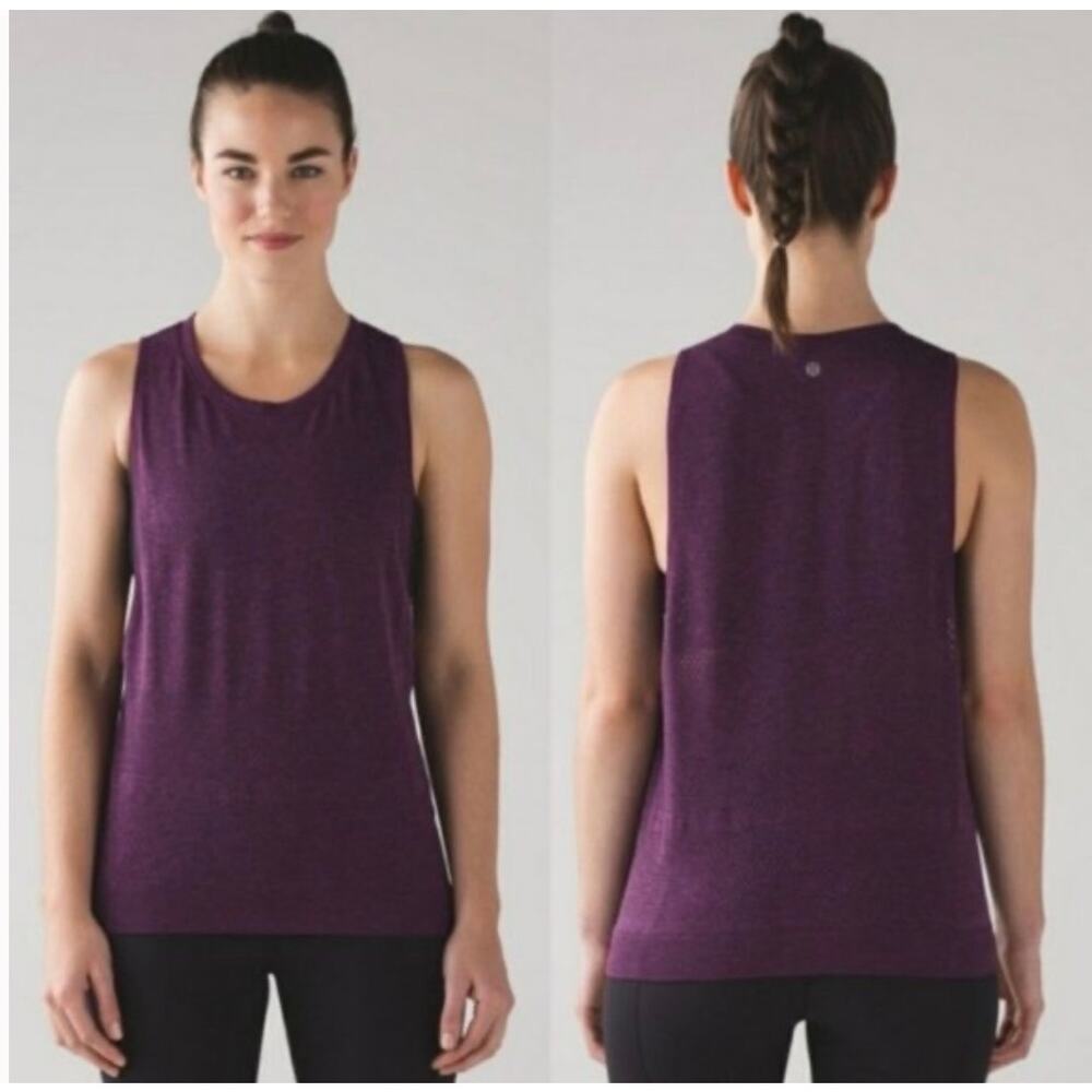 Lululemon Breeze By Muscle Tank Purple Women's *L* Lightweight‎ Perforated Mesh
